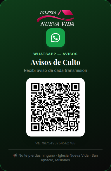 Flyer WhatsApp Avisos de Culto
